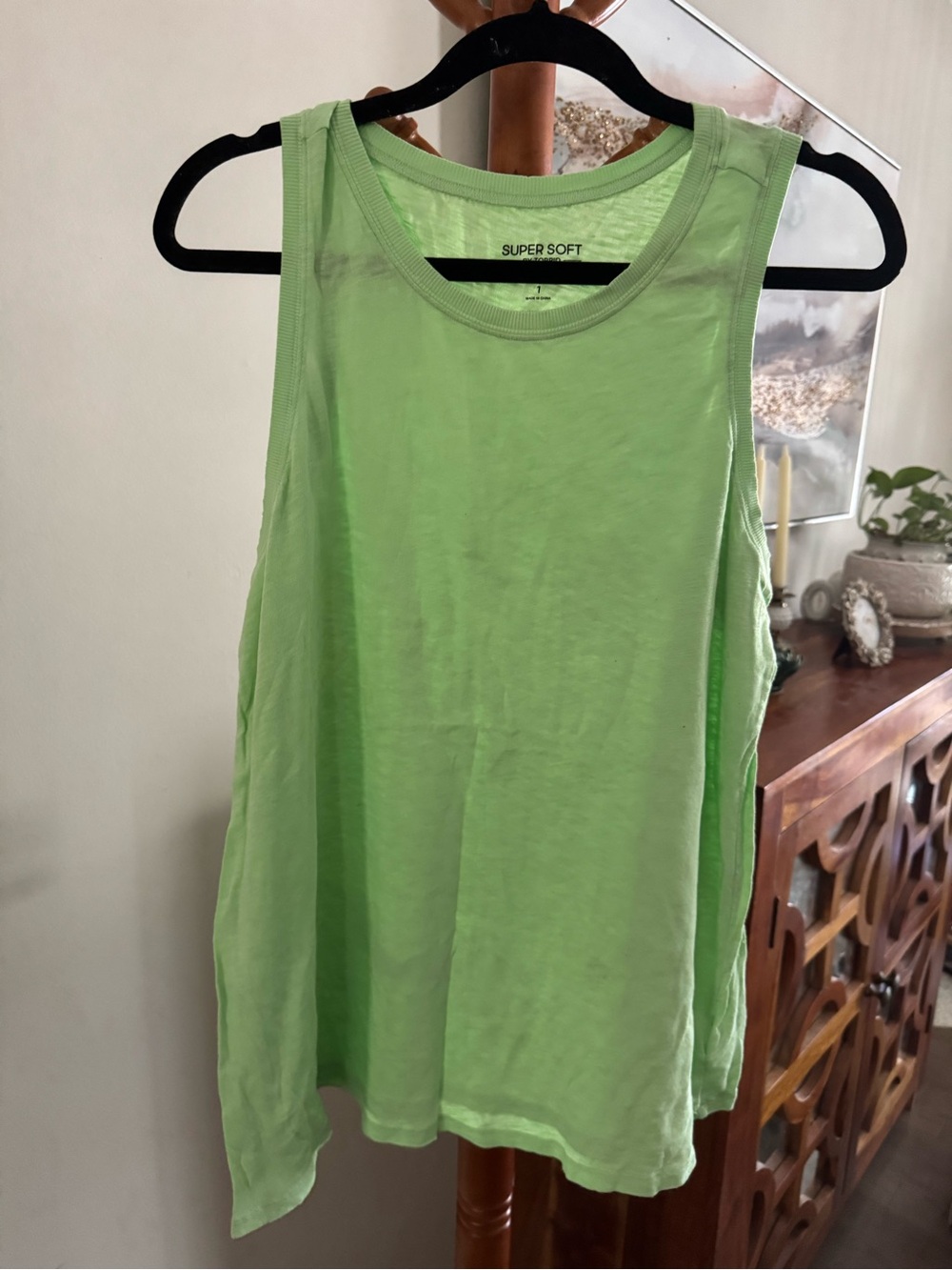 Torrid Supersoft Neon Green Muscle Tank Top Size 1 beach vacation summer